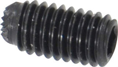 Unbrako - #10-32 UNF, 3/8" OAL, Knurled Cup Point Set Screw - Grade 8 Alloy Steel, 3/32" Key - Apex Tool & Supply