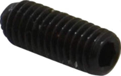 Unbrako - #10-32 UNF, 1/2" OAL, Knurled Cup Point Set Screw - Grade 8 Alloy Steel, 3/32" Key - Apex Tool & Supply
