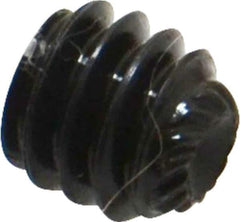 Unbrako - 1/4-20 UNC, 1/4" OAL, Knurled Cup Point Set Screw - Grade 8 Alloy Steel, 1/8" Key - Apex Tool & Supply