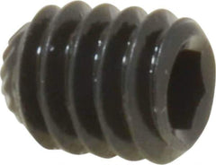 Unbrako - 1/4-20 UNC, 5/16" OAL, Knurled Cup Point Set Screw - Grade 8 Alloy Steel, 1/8" Key - Apex Tool & Supply