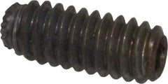 Unbrako - 1/4-20 UNC, 5/8" OAL, Knurled Cup Point Set Screw - Grade 8 Alloy Steel, 1/8" Key - Apex Tool & Supply