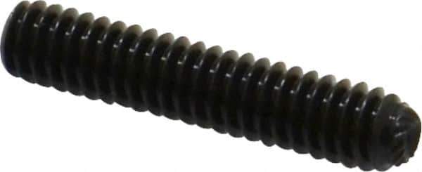 Unbrako - 1/4-20 UNC, 1-1/4" OAL, Knurled Cup Point Set Screw - Grade 8 Alloy Steel, 1/8" Key - Apex Tool & Supply