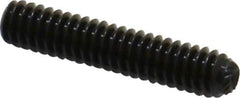 Unbrako - 1/4-20 UNC, 1-1/4" OAL, Knurled Cup Point Set Screw - Grade 8 Alloy Steel, 1/8" Key - Apex Tool & Supply