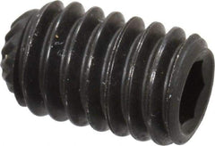 Unbrako - 5/16-18 UNC, 1/2" OAL, Knurled Cup Point Set Screw - Grade 8 Alloy Steel, 5/32" Key - Apex Tool & Supply