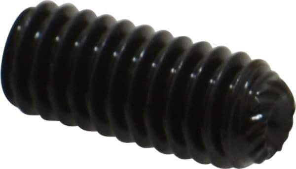 Unbrako - 5/16-18 UNC, 3/4" OAL, Knurled Cup Point Set Screw - Grade 8 Alloy Steel, 5/32" Key - Apex Tool & Supply