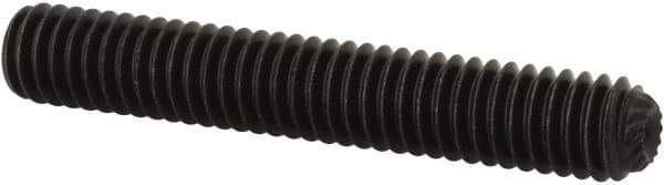 Unbrako - 5/16-18 UNC, 2" OAL, Knurled Cup Point Set Screw - Grade 8 Alloy Steel, 5/32" Key - Apex Tool & Supply