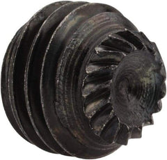 Unbrako - 5/16-24 UNF, 1/4" OAL, Knurled Cup Point Set Screw - Grade 8 Alloy Steel, 5/32" Key - Apex Tool & Supply