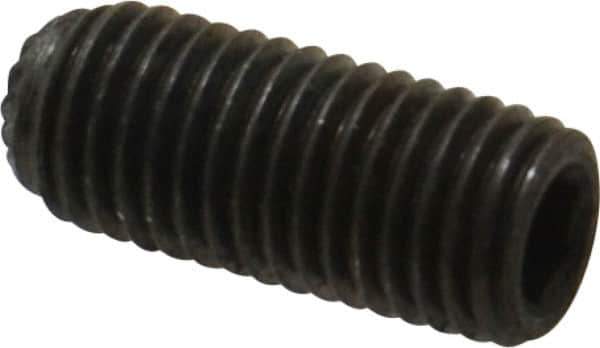 Unbrako - 5/16-24 UNF, 3/4" OAL, Knurled Cup Point Set Screw - Grade 8 Alloy Steel, 5/32" Key - Apex Tool & Supply