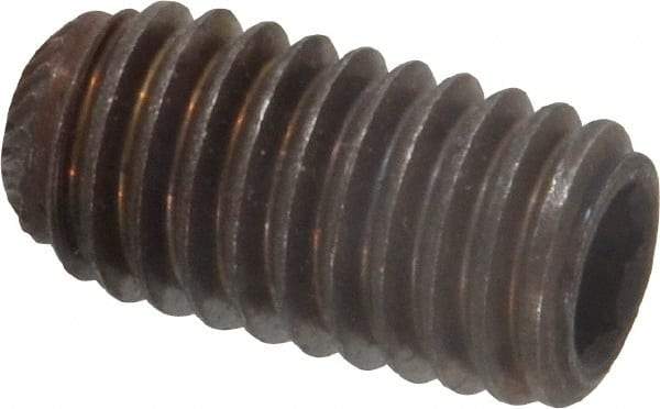 Unbrako - 3/8-16 UNC, 3/4" OAL, Knurled Cup Point Set Screw - Grade 8 Alloy Steel, 3/16" Key - Apex Tool & Supply