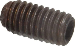 Unbrako - 3/8-16 UNC, 3/4" OAL, Knurled Cup Point Set Screw - Grade 8 Alloy Steel, 3/16" Key - Apex Tool & Supply