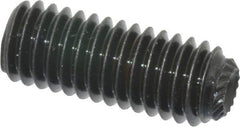 Unbrako - 3/8-16 UNC, 1" OAL, Knurled Cup Point Set Screw - Grade 8 Alloy Steel, 3/16" Key - Apex Tool & Supply