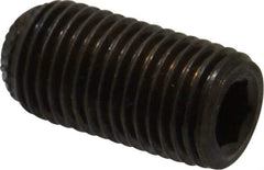Unbrako - 3/8-24 UNF, 3/4" OAL, Knurled Cup Point Set Screw - Grade 8 Alloy Steel, 3/16" Key - Apex Tool & Supply