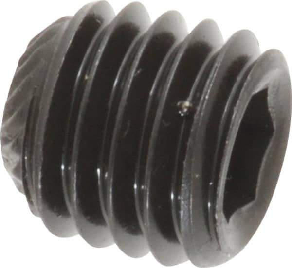 Unbrako - 1/2-13 UNC, 1/2" OAL, Knurled Cup Point Set Screw - Grade 8 Alloy Steel, 1/4" Key - Apex Tool & Supply