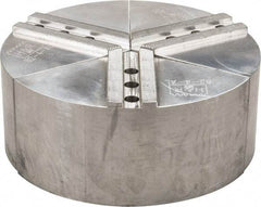 H & R Manufacturing - 1.5mm x 60° Serrated Attachment, Round Soft Lathe Chuck Jaw - 3 Jaws, Aluminum, 1.181" Btw Mount Hole Ctrs, 5" Long x 10" Wide x 4" High, 0.63" Groove, 12mm Fastener - Apex Tool & Supply