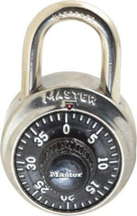 Master Lock - 1-7/8" Body Width, 3/4" Shackle Clearance, Stainless Steel Combination Lock - 9/32" Shackle Diam, 13/16" Shackle Width - Apex Tool & Supply