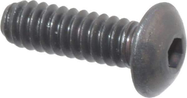 Unbrako - #4-40 UNC Hex Socket Drive, Button Screw - Alloy Steel, Black Oxide Finish, 3/8" Length Under Head - Apex Tool & Supply