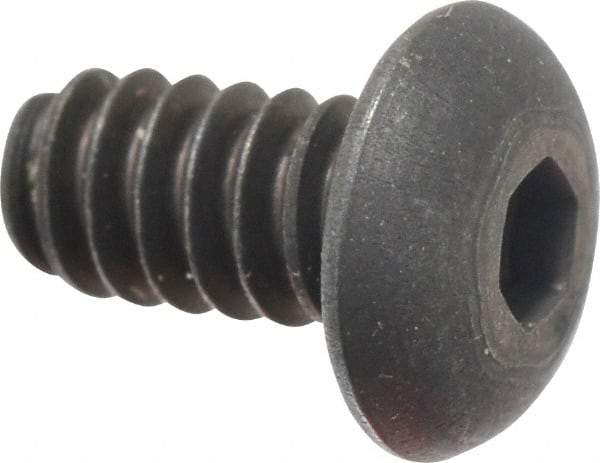 Unbrako - #6-32 UNC Hex Socket Drive, Button Screw - Alloy Steel, Black Oxide Finish, 1/4" Length Under Head - Apex Tool & Supply