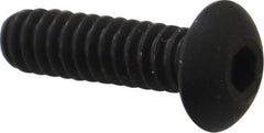 Unbrako - #6-32 UNC Hex Socket Drive, Button Screw - Alloy Steel, Black Oxide Finish, 1/2" Length Under Head - Apex Tool & Supply