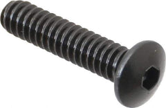 Unbrako - #6-32 UNC Hex Socket Drive, Button Screw - Alloy Steel, Black Oxide Finish, 5/8" Length Under Head - Apex Tool & Supply