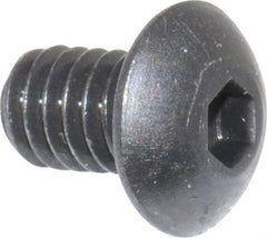 Unbrako - #8-32 UNC Hex Socket Drive, Button Screw - Alloy Steel, Black Oxide Finish, 1/4" Length Under Head - Apex Tool & Supply