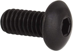 Unbrako - #8-32 UNC Hex Socket Drive, Button Screw - Alloy Steel, Black Oxide Finish, 3/8" Length Under Head - Apex Tool & Supply