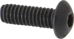 Unbrako - #8-32 UNC Hex Socket Drive, Button Screw - Alloy Steel, Black Oxide Finish, 1/2" Length Under Head - Apex Tool & Supply
