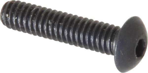 Unbrako - #8-32 UNC Hex Socket Drive, Button Screw - Alloy Steel, Black Oxide Finish, 3/4" Length Under Head - Apex Tool & Supply