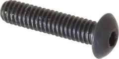 Unbrako - #8-32 UNC Hex Socket Drive, Button Screw - Alloy Steel, Black Oxide Finish, 3/4" Length Under Head - Apex Tool & Supply
