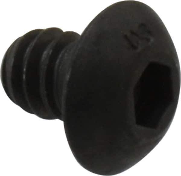 Unbrako - #10-24 UNC Hex Socket Drive, Button Screw - Alloy Steel, Black Oxide Finish, 1/4" Length Under Head - Apex Tool & Supply