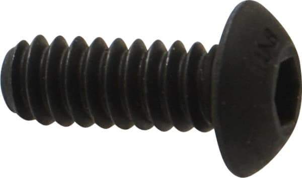 Unbrako - #10-24 UNC Hex Socket Drive, Button Screw - Alloy Steel, Black Oxide Finish, 1/2" Length Under Head - Apex Tool & Supply