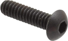 Unbrako - #10-24 UNC Hex Socket Drive, Button Screw - Alloy Steel, Black Oxide Finish, 3/4" Length Under Head - Apex Tool & Supply