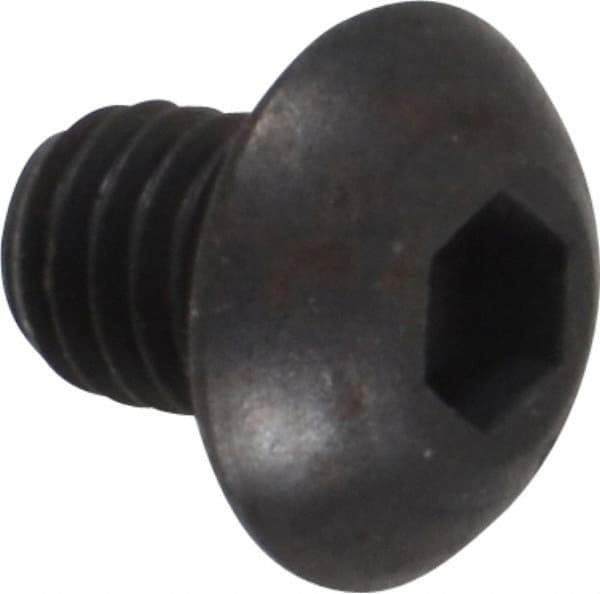 Unbrako - #10-32 UNF Hex Socket Drive, Button Screw - Alloy Steel, Black Oxide Finish, 1/4" Length Under Head - Apex Tool & Supply