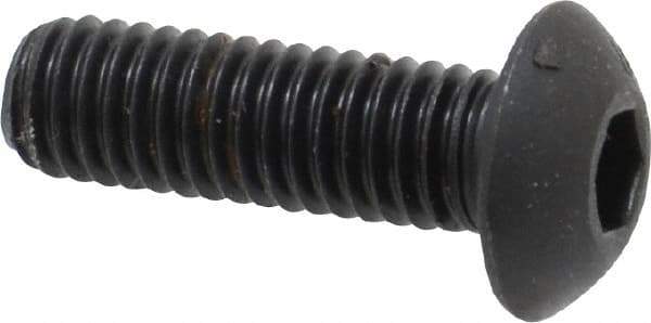 Unbrako - #10-32 UNF Hex Socket Drive, Button Screw - Alloy Steel, Black Oxide Finish, 5/8" Length Under Head - Apex Tool & Supply