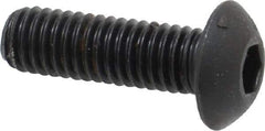Unbrako - #10-32 UNF Hex Socket Drive, Button Screw - Alloy Steel, Black Oxide Finish, 5/8" Length Under Head - Apex Tool & Supply