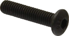 Unbrako - #10-32 UNF Hex Socket Drive, Button Screw - Alloy Steel, Black Oxide Finish, 7/8" Length Under Head - Apex Tool & Supply