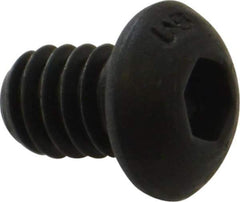 Unbrako - 1/4-20 UNC Hex Socket Drive, Button Screw - Alloy Steel, Black Oxide Finish, 3/8" Length Under Head - Apex Tool & Supply