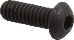Unbrako - 1/4-20 UNC Hex Socket Drive, Button Screw - Alloy Steel, Black Oxide Finish, 3/4" Length Under Head - Apex Tool & Supply