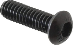 Unbrako - 1/4-20 UNC Hex Socket Drive, Button Screw - Alloy Steel, Black Oxide Finish, 7/8" Length Under Head - Apex Tool & Supply