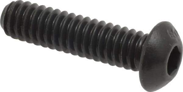 Unbrako - 1/4-20 UNC Hex Socket Drive, Button Screw - Alloy Steel, Black Oxide Finish, 1" Length Under Head - Apex Tool & Supply