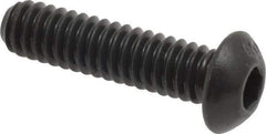 Unbrako - 1/4-20 UNC Hex Socket Drive, Button Screw - Alloy Steel, Black Oxide Finish, 1" Length Under Head - Apex Tool & Supply