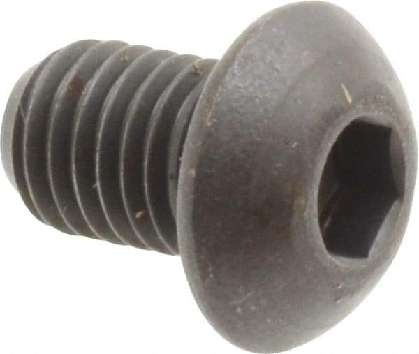 Unbrako - 1/4-28 UNF Hex Socket Drive, Button Screw - Alloy Steel, Black Oxide Finish, 3/8" Length Under Head - Apex Tool & Supply
