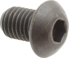 Unbrako - 1/4-28 UNF Hex Socket Drive, Button Screw - Alloy Steel, Black Oxide Finish, 3/8" Length Under Head - Apex Tool & Supply