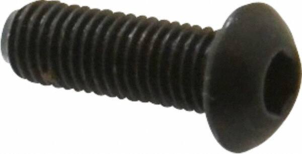 Unbrako - 1/4-28 UNF Hex Socket Drive, Button Screw - Alloy Steel, Black Oxide Finish, 3/4" Length Under Head - Apex Tool & Supply