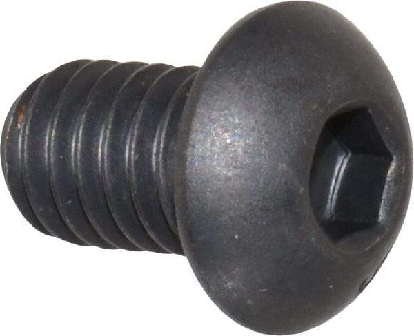 Unbrako - 5/16-18 UNC Hex Socket Drive, Button Screw - Alloy Steel, Black Oxide Finish, 1/2" Length Under Head - Apex Tool & Supply
