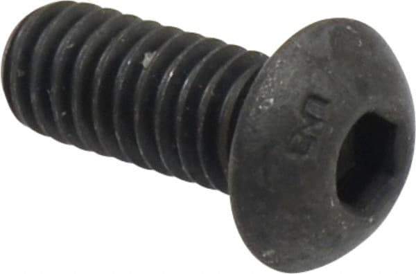 Unbrako - 5/16-18 UNC Hex Socket Drive, Button Screw - Alloy Steel, Black Oxide Finish, 3/4" Length Under Head - Apex Tool & Supply