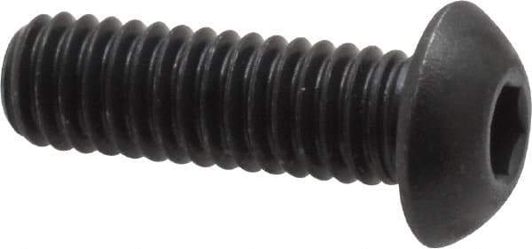 Unbrako - 5/16-18 UNC Hex Socket Drive, Button Screw - Alloy Steel, Black Oxide Finish, 1" Length Under Head - Apex Tool & Supply