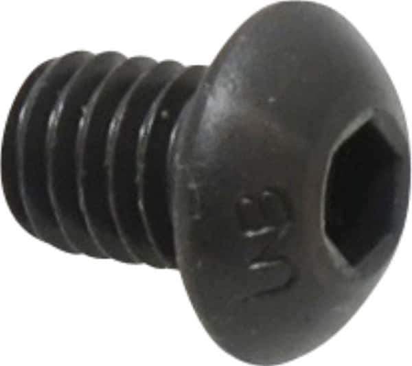 Unbrako - 3/8-16 UNC Hex Socket Drive, Button Screw - Alloy Steel, Black Oxide Finish, 1/2" Length Under Head - Apex Tool & Supply