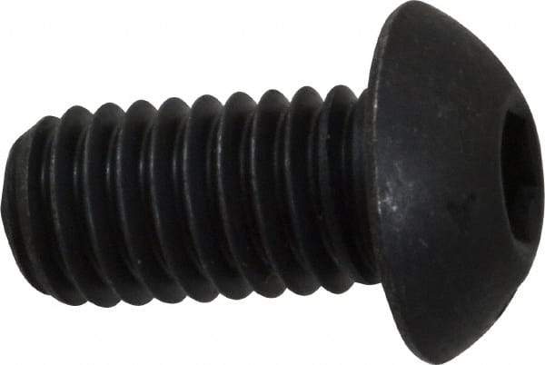 Unbrako - 3/8-16 UNC Hex Socket Drive, Button Screw - Alloy Steel, Black Oxide Finish, 3/4" Length Under Head - Apex Tool & Supply