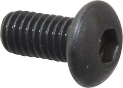 Unbrako - M3x0.50 Metric Coarse Hex Socket Drive, Button Screw - Alloy Steel, Black Oxide Finish, 6mm Length Under Head - Apex Tool & Supply
