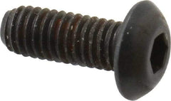 Unbrako - M3x0.50 Metric Coarse Hex Socket Drive, Button Screw - Alloy Steel, Black Oxide Finish, 8mm Length Under Head - Apex Tool & Supply